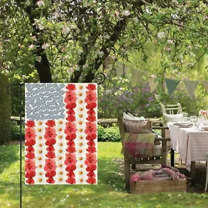 Myosotis Poppy Memorial Day Garden Flag 12x18 Inch Double Sided Outside - Picture 1 of 7