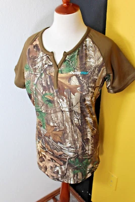 Camisa Cabelas Mujer Mediana Camuflada Recortada V Outfitter Marrón Verde Larga Foto 1 de 4