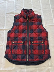 J. Crew Women's Outdoor Zip-Up Checkered Plaid Vest Casual, Comfy PS - Picture 1 of 6