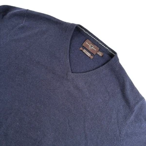 Black Brown Men’s 100% Cashmere V-Neck Sweater Blue • XL - Picture 1 of 6