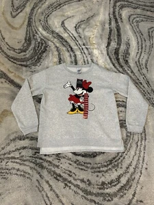 Disney Minnie Mouse Pullover Embroidered Sweatshirt Women’s XL Heather Gray - Picture 1 of 7