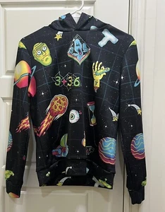 Unbranded Kids Size Medium Black Space Hoodie Alien, Plant, Stars, Pizza, B#3 - Picture 1 of 5