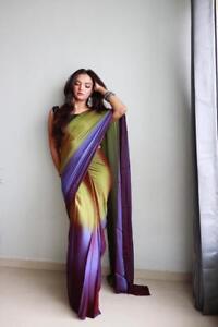 Pallavi Design Beautiful Handmade Indian Saree Soft Nylon Silk Sari For Women