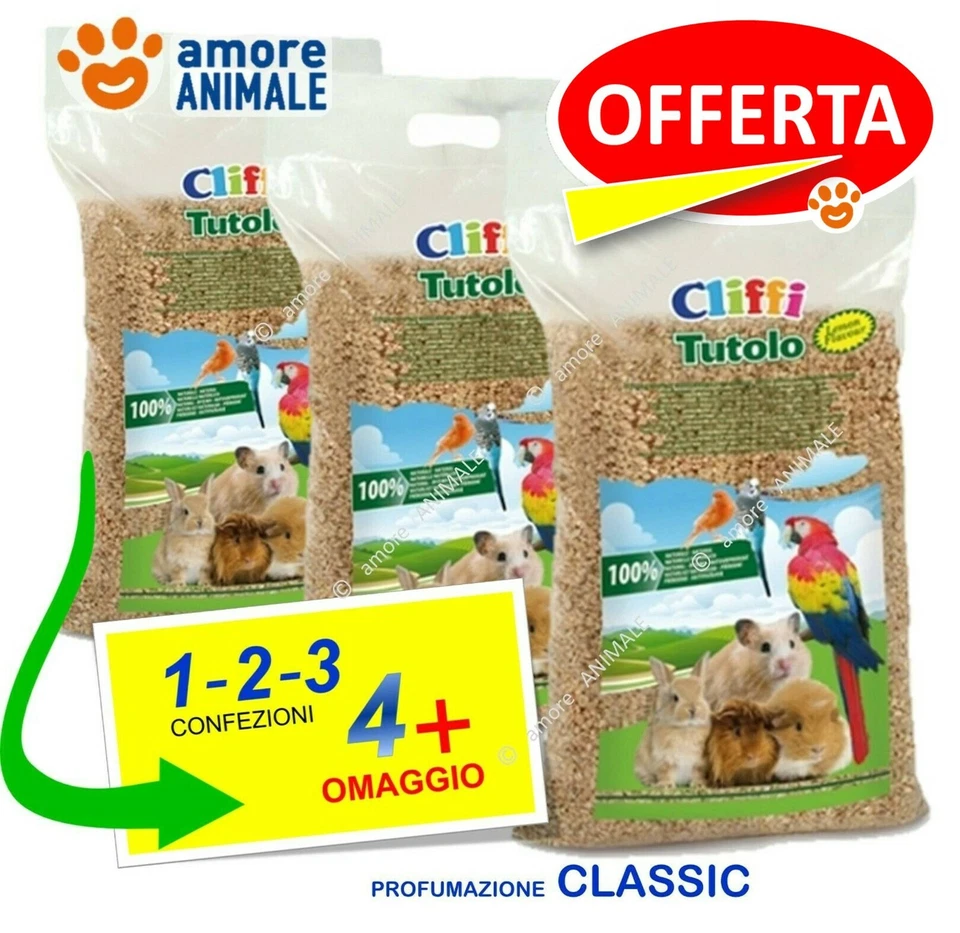 CLIFFI Lettiera Tutolo di mais CLASSIC 8 litri  1 / 2 / 3 / 4 confezioni - Immagine 1 di 1