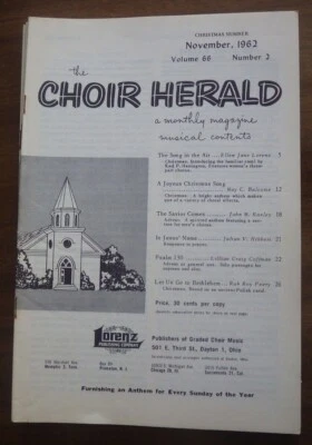 The Choir Herald : A Monthly Magazine Christmas Number Nov. 1962, Vol. 66, #2 - Image 1 of 4