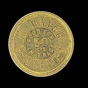50 ¢ im Handel M. Mayer Lebensmittel Maverick Handelsmedaille/Münze - Bild 1 von 2