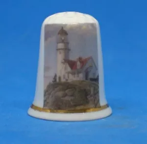 Birchcroft China Thimble -- Lighthouse - Free Dome Gift Box - Picture 1 of 3