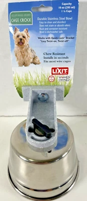 NUEVO Soporte de bloqueo rápido Lixit y jaula de acero inoxidable para perros 10 OZ Foto 1 de 4