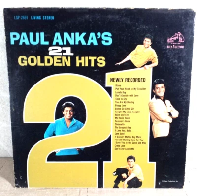 Paul Anka's 21 Golden Hits 1963 Pop  LP Album Stereo RCA Victor - Image 1 of 4