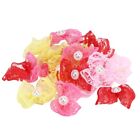20Pcs Pet Multicolor Hair Lace Bowknot Bows Grooming Accessories For Cat Med Qua