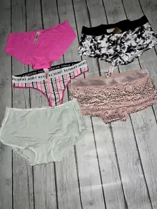Victoria's Secret Pink Logo Boyshort Panty lot Tie Dye hot Pink velvet gold NWT - Picture 1 of 5