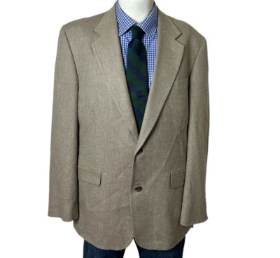 Abrigo Chaqueta Deportivo LL Bean Vintage Lana SEDA Tostado Pata de Gallo Para Hombre 40R Bonito. Foto 1 de 4