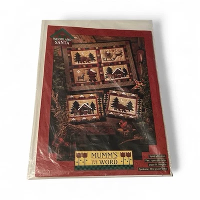 Woodland Santa Debbie Mumm Vintage Quilt Pattern 1995 4 Blocks Mumm's the Word - Image 1 of 2
