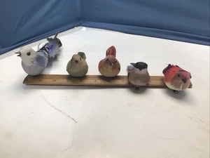 Vintage Christmas Ornament Clip On Styrofoam And Feather Birds - Picture 1 of 21