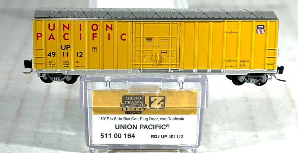 MICRO-TRAINS Z SCALE 50' RIB SIDE BOX CAR UNION PACIFIC 51100164 - Image 1 of 3