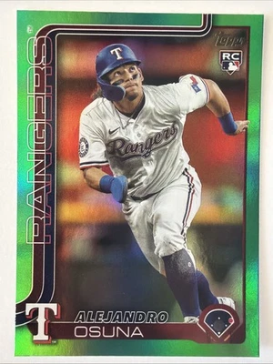 Alejandro Osuna 2025 Topps Update Green Foil Parallel RC #/99 Texas Rangers US10 - Image 1 of 3