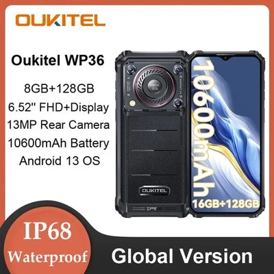Oukitel WP36 4G Rugged Phone 10600mAh 6.52" HD+ 8GB+128GB Android 13 13MP - Image 1 of 4