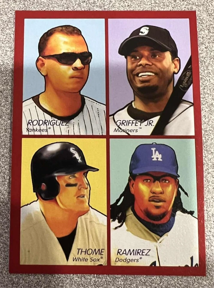 KEN GRIFFEY JR. Rodriguez Thome Ramirez 2009 Upper Deck Goudey 4-in-1 Red #35-86 - Image 1 of 1