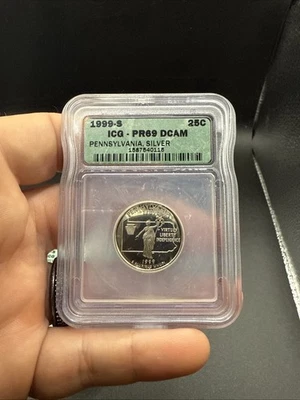 1999-S Proof State Quarter PENNSYLVAINA, ICG Graded PR69 DCAM in Slab - 25C - Image 1 of 4