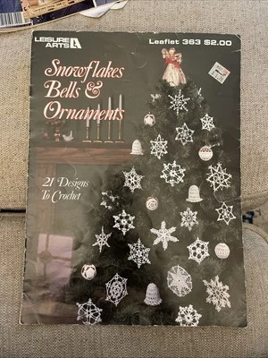Leisure Arts Leaflet 363 Snowflakes Bells & Ornaments 21 Crochet Patterns Book - Image 1 of 4