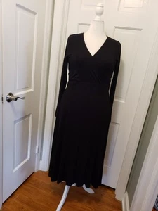 Karen Kane Black Knit Midi Dress Size Medium, Boho, Casual, Soft - Picture 1 of 11