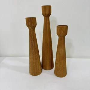 Skjode Skjern Danmark Holz Kerzenständer MCM Vintage 3 Stück - Bild 1 von 4