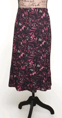 Sag Harbor 女式 - 勃艮第花卉内衬涤纶拉裙 - 尺寸 3X — 第 1/4 张图片