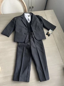 Neu mit Etikett Rafael Collection Formalwear Kleinkind 4-teilig schwarz Smoking Größe 2T - Bild 1 von 5