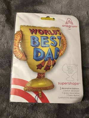 Globo Decoración Día del Padre Jumbo Fiesta Regalo Mundo Mejor Nuevo Papá 2 Pies de Alto Foto 1 de 4