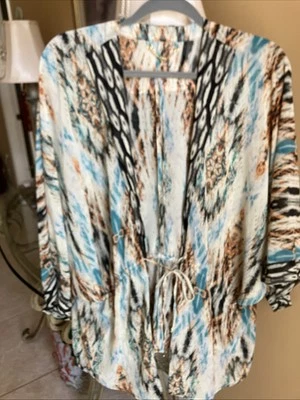 Guess Transparente Natación Cubrir Palmeras Talla Med Cordón Cintura ¡Encantador! Foto 1 de 4