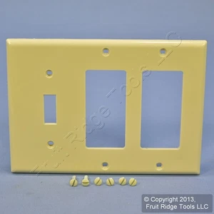 Leviton Elfenbein 3-Gang UNZERBRECHLICH Kombination Decora Schalter Wandplatte 80731-I - Bild 1 von 5