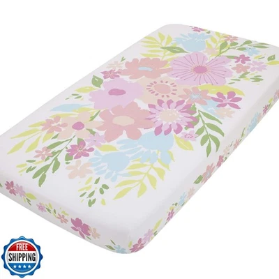 NoJo Floral Burst Rosa, Azul, Verde y Blanco Flor 100% Algodón Foto Op Fit Foto 1 de 4