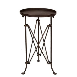 Storied Home Round Bronze Metal Accent Table - Picture 1 of 4