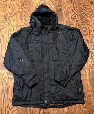 SCOTTeVEST Jacket Hooded Zip Off Sleeves Vest Mens Medium Black Many Pockets - Image 1 of 4