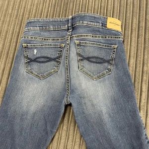 Abercrombie Kids Jeans Girls 14 Blue Distressed Denim Straight Slim Retro Y2K - Picture 1 of 13