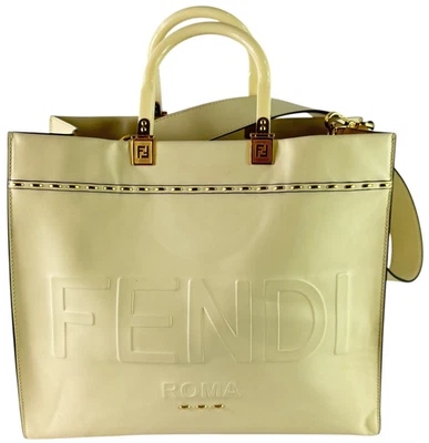 Bolso de Mano FENDI Vitello King Plexiglás Puntada de Metal Beige Cuero Sol Foto 1 de 4
