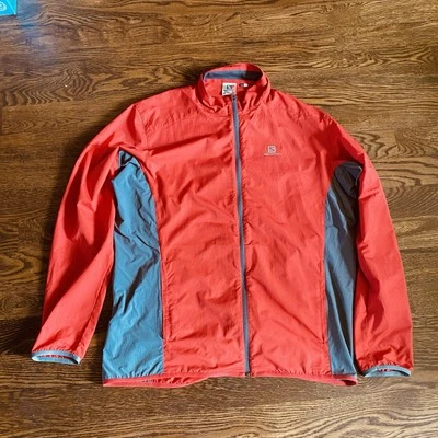 Chaqueta cortavientos ligera Salomon roja/gris Clima Wind cremallera completa 2XL - USADA EN EXCELENTE ESTADO Foto 1 de 4