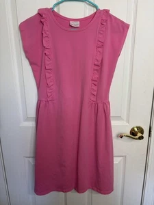 Hanna Andersson Pink Sleeve Girl’s Dress Size 14-16 160cm Ruffles Sundress  - Picture 1 of 4