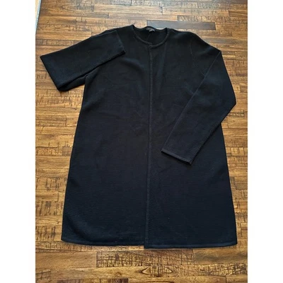 Cardigã feminino Talbots preto espanador de malha aberto frontal tamanho L $129 MSRP novo com etiquetas - Imagem 1 de 4