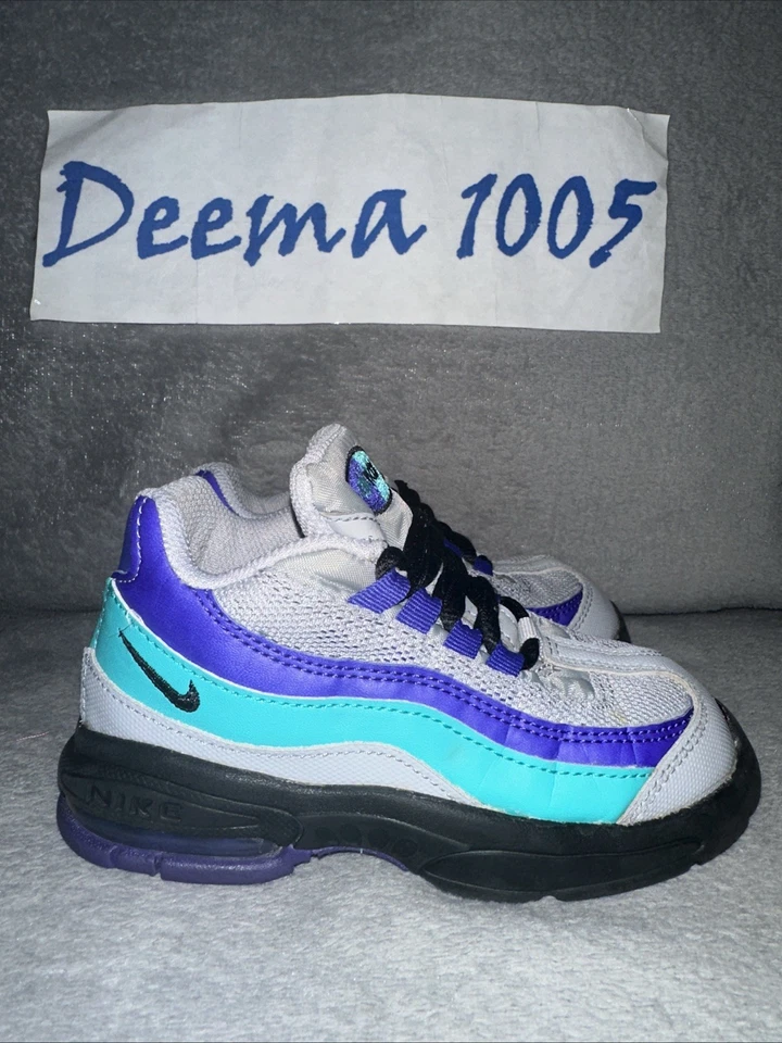 Zapatos deportivos Nike Air Max 95 para niños pequeños 'Indigo Burst' 905462 023 - talla 9C Foto 1 de 4