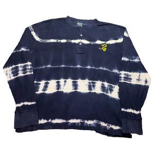 Polo Ralph Lauren Henley Hemd Herren 2XL Navy Batik RL Schlange Langarm Lesen - Bild 1 von 10
