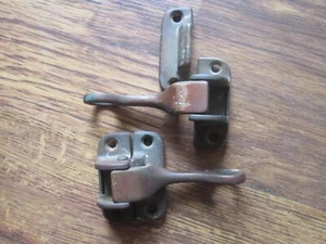 PAIR Vintage SARGENT Brass Industrial Window Sash Lock Latches Keeper NO SCREWS - Picture 1 of 5