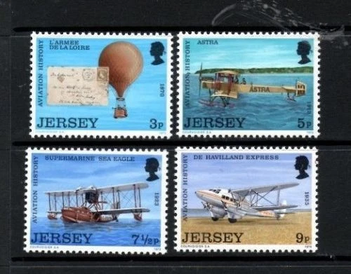 JERSEY MNH UMM STAMP SET 1973 SG 89-92 AVIATION HISTORY 1ST SERIES - Image 1 of 1
