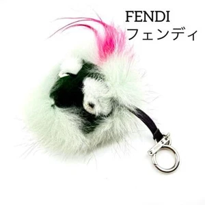 FENDI Bag Bugs Monster Charm Key Ring Keychain Green Pink from Japan Used - Picture 1 of 4