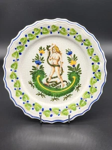 Vintage Costa Italy Hand Painted Ceramic Plate, Eve in the Garden w/ Snake, RARE - Picture 1 of 9