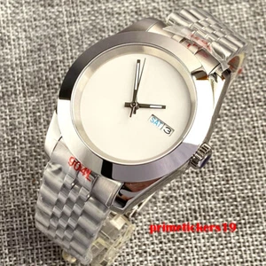 Simple 36mm/39mm NH36A Men Automatic Watch Sapphire White Sterile Dial Week Date - Picture 1 of 5