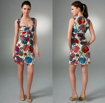 $216 TBags T-Bags Naranja Estampado Sujetador Copa Nudo Torcido Algodón Vestido de novia Talla XS Foto 1 de 3