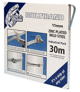 Jubilee Multiband Mild Steel 11mm 30m Pack Clip Clamp MB1702 - Picture 1 of 15