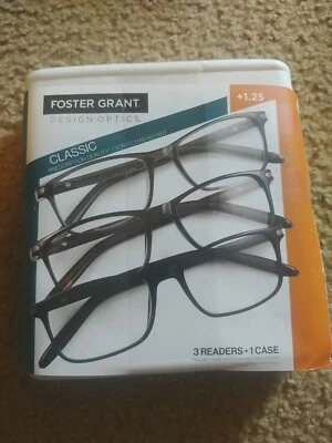Gafas de lectura Foster Grant +1,25 paquetes selectivos de 3 y 2 + 1 estuche varios estilos Foto 1 de 4