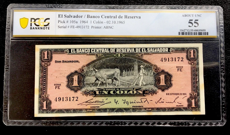 1964 1 Colon El Salvador PCGS 55 UNC  - Image 1 of 2